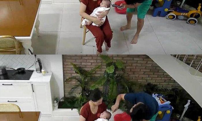 Nhã Phương để lộ diện mạo quý tử khi khoe khoảnh khắc Trường Giang chăm con